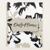 Zwarte Witte Moderne Abstracte Esthetiek Planner (Voorkant)
