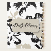 Zwarte Witte Moderne Abstracte Esthetiek Planner (Achterkant)
