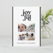 Zwarte witte, moderne, abstracte fotovakantie feestdagenkaart (Staand voorkant)