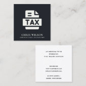 ZWARTE WITTE MODERNE BELASTING TERUGKERNVOORBEREID VIERKANTE VISITEKAARTJE (Voorkant / Achterkant)