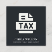 ZWARTE WITTE MODERNE BELASTING TERUGKERNVOORBEREID VIERKANTE VISITEKAARTJE (Voorkant)