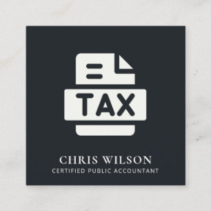 ZWARTE WITTE MODERNE BELASTING TERUGKERNVOORBEREID VIERKANTE VISITEKAARTJE