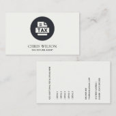 ZWARTE WITTE MODERNE BELASTING TERUGKERNVOORBEREID VISITEKAARTJE (Voorkant / Achterkant)
