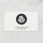 ZWARTE WITTE MODERNE BELASTING TERUGKERNVOORBEREID VISITEKAARTJE (Voorkant)