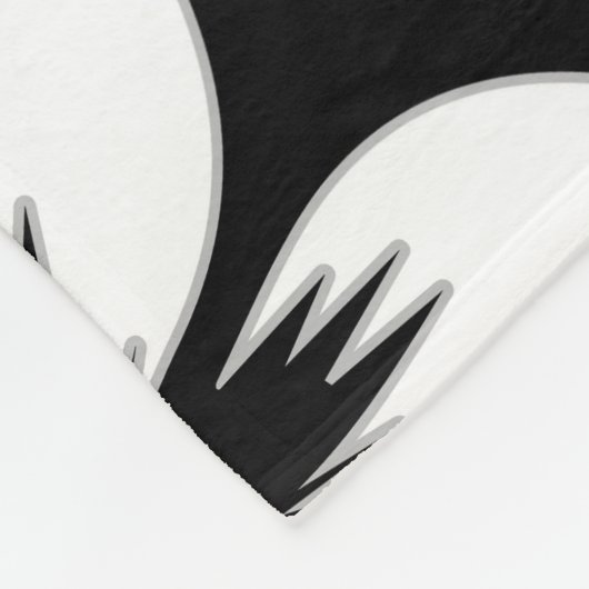 Zwarte witte moderne bloemen blaast fleece deken (Hoek)