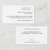 Zwarte & Witte Moderne Calligrafie 3 - Details SM Informatiekaartje (Voorkant / Achterkant)