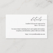 Zwarte & Witte Moderne Calligrafie 3 - Details SM Informatiekaartje (Voorkant)