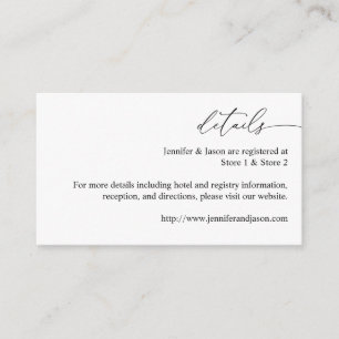 Zwarte & Witte Moderne Calligrafie 3 - Details SM Informatiekaartje