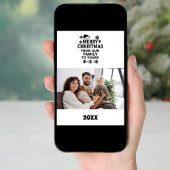 Zwarte witte moderne kerst fotokaart feestdagenkaart