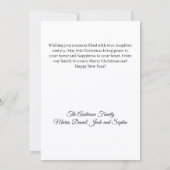 Zwarte witte moderne kerst fotokaart feestdagenkaart (Achterkant)