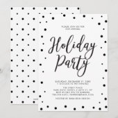 Zwarte & Witte moderne kerstfeestdag Kaart (Voorkant / Achterkant)