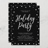 Zwarte & Witte moderne kerstfeestdag Kaart (Voorkant / Achterkant)