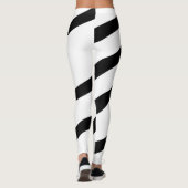 Zwarte witte moderne strepen leggings (Achterkant)