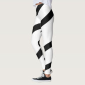 Zwarte witte moderne strepen leggings (Links)