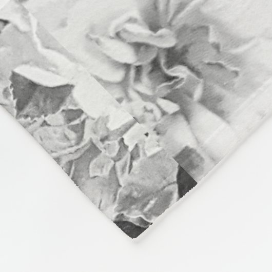 Zwarte witte moderne waterverf bloemen fleece deken (Hoek)