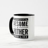 Zwarte witte mok Geweldige broer, grappig cadeau v (Voorkant links)