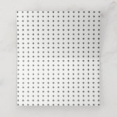 Zwarte witte monogram bruiloft gevouwen escorte plaatskaartje (Binnenkant ongevouwen)