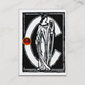 ZWARTE WITTE MONOGRAM C-BRIEF, RODE RUBY GEM VISITEKAARTJE (Achterkant)