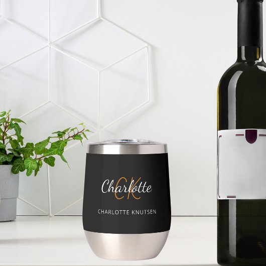 Zwarte witte monogram initiaal