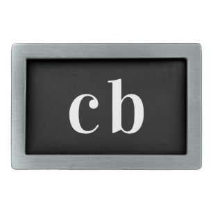 Zwarte witte monogram initiaal elegant modern gesp