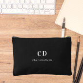 Zwarte witte monogram initiaal etui