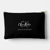 Zwarte witte monogram initiaal etui (Achterkant)