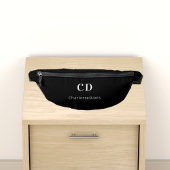 Zwarte witte monogram initiaal heuptasje