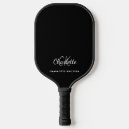 Zwarte witte monogram initiaal pickleball paddle