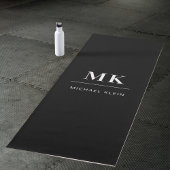 Zwarte witte monogram initiaal yogamat