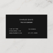 Zwarte witte monogram initialen minimalistische el visitekaartje (Achterkant)