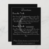 zwarte & witte monogram richtkaart informatiekaartje (Voorkant / Achterkant)