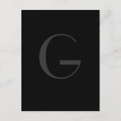 zwarte & witte monogram richtkaart informatiekaartje (Achterkant)