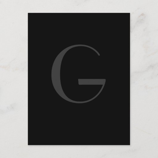  zwarte & witte monogram richtkaart informatiekaartje (Achterkant)