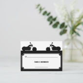 Zwarte witte motorfiets Biker Silhouette-Plaatskaa Plaatskaartje (Staand voorkant)