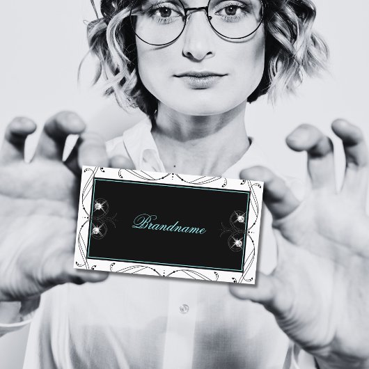 zwarte witte mousserende diamanten voor sierdoele visitekaartje