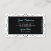 zwarte witte mousserende diamanten voor sierdoele visitekaartje (Achterkant)