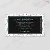 Zwarte witte mousserende diamanten voor sierdoelei visitekaartje (Achterkant)