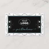 Zwarte witte mousserende diamanten voor sierdoelei visitekaartje (Voorkant)