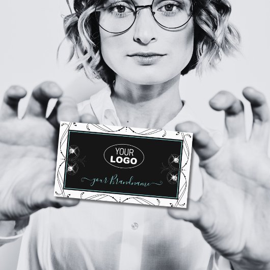 Zwarte witte mousserende diamanten voor sierdoelei visitekaartje