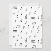 Zwarte & Witte Musical Notes Symbol Birthday Party Kaart (Achterkant)