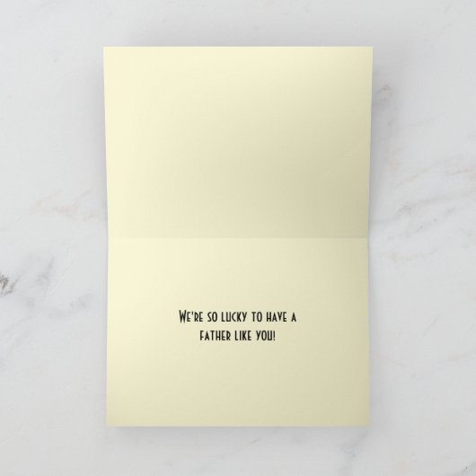 Zwarte & Witte Mustache Happy-Vaderdag Kaart (Binnen)