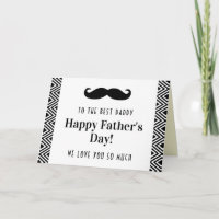 Zwarte & Witte Mustache Happy-Vaderdag