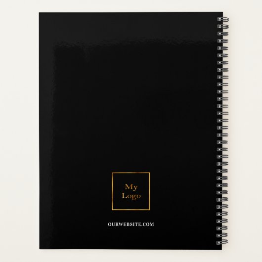 Zwarte witte naam handtekening foto bedrijf 2026 planner (Achterkant)