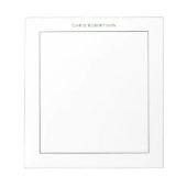 Zwarte witte naam kalligrafie op maat notitieblok (Voorkant)