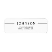 Zwarte witte naam Retouradres label (Voorkant)