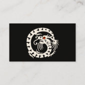 ZWARTE WITTE NAKE DRAGON MET RODE RUBY Aqua Blue Visitekaartje (Achterkant)