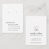 ZWARTE WITTE NIEUWE BRIDE GIFT EARRING DISPLAY-KAA PLAATSKAARTJE (Voorkant / Achterkant)
