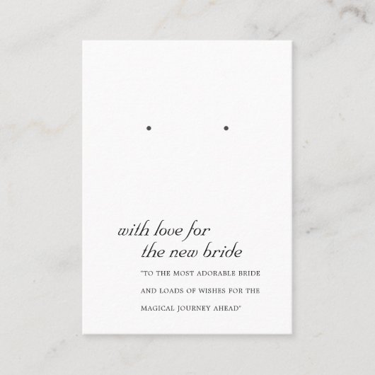 ZWARTE WITTE NIEUWE BRIDE GIFT EARRING DISPLAY-KAA PLAATSKAARTJE (Voorkant)