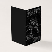 Zwarte & witte nieuwjaarskaarten 25 pk kaart (Buitenkant)