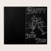 Zwarte & witte nieuwjaarskaarten 25 pk kaart (Buitenkant ongevouwen)